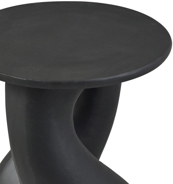 Meridian Furniture Talence Sculptural Aluminum End Table Art Deco Inspired Powder Coat Finish Living Room Accent Black 99032Black-ET