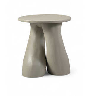 Meridian Furniture Talence Sculptural Aluminum End Table Art Deco Inspired Powder Coat Finish Living Room Accent Taupe 99032Taupe-ET