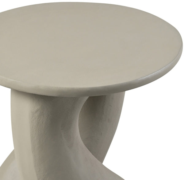 Meridian Furniture Talence Sculptural Aluminum End Table Art Deco Inspired Powder Coat Finish Living Room Accent Taupe 99032Taupe-ET
