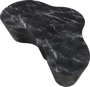 Meridian Furniture Monza Sculptural Concrete Coffee Table Art Deco Design for Indoor Outdoor Living Spaces Black 99033Black-CT
