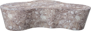 Meridian Furniture Monza Sculptural Concrete Coffee Table Art Deco Design for Indoor Outdoor Living Spaces Brown 99033Brown-CT
