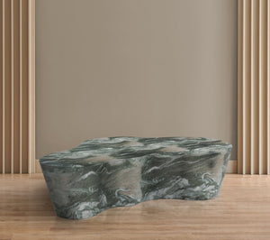 Meridian Furniture Monza Sculptural Concrete Coffee Table Art Deco Design for Indoor Outdoor Living Spaces Green 99033Green-CT