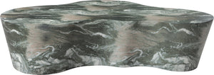 Meridian Furniture Monza Sculptural Concrete Coffee Table Art Deco Design for Indoor Outdoor Living Spaces Green 99033Green-CT