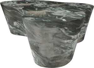 Meridian Furniture Monza Sculptural Concrete Coffee Table Art Deco Design for Indoor Outdoor Living Spaces Green 99033Green-CT