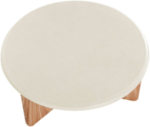 Meridian Furniture Avaya Art Deco Square Fiberglass Coffee Table for Indoor Outdoor Patio and Living Room Use Cream / Natural 36" W x 36" D x 15" H 99035Cream-CT