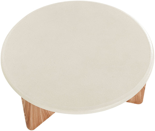 Meridian Furniture Avaya Art Deco Square Fiberglass Coffee Table for Indoor Outdoor Patio and Living Room Use Cream / Natural 36" W x 36" D x 15" H 99035Cream-CT