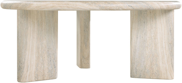 Meridian Furniture Avaya Art Deco Square Fiberglass Coffee Table for Indoor Outdoor Patio and Living Room Use Natural 36" W x 36" D x 15" H 99035Travertine-CT