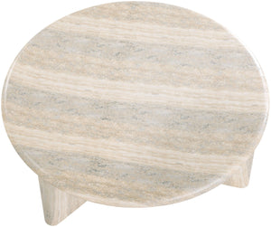 Meridian Furniture Avaya Art Deco Square Fiberglass Coffee Table for Indoor Outdoor Patio and Living Room Use Natural 36" W x 36" D x 15" H 99035Travertine-CT