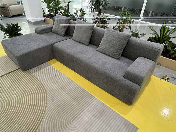 English Elm Cloud boneless sofa with anti-slip base, memory foam deep-seat modular sleeper, storage pocket comfort LIGHT GREY W861S00015