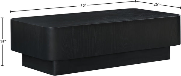 Meridian Furniture Oakmont Art Deco Oak Veneer Coffee Table Low Profile Living Room Centerpiece and Style Black 99039Black-C