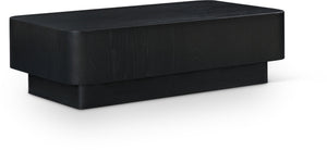 Meridian Furniture Oakmont Art Deco Oak Veneer Coffee Table Low Profile Living Room Centerpiece and Style Black 99039Black-C