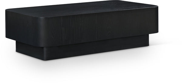 Meridian Furniture Oakmont Art Deco Oak Veneer Coffee Table Low Profile Living Room Centerpiece and Style Black 99039Black-C
