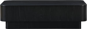 Meridian Furniture Oakmont Art Deco Oak Veneer Coffee Table Low Profile Living Room Centerpiece and Style Black 99039Black-C