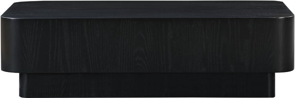 Meridian Furniture Oakmont Art Deco Oak Veneer Coffee Table Low Profile Living Room Centerpiece and Style Black 99039Black-C
