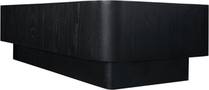 Meridian Furniture Oakmont Art Deco Oak Veneer Coffee Table Low Profile Living Room Centerpiece and Style Black 99039Black-C