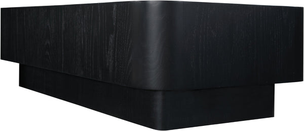 Meridian Furniture Oakmont Art Deco Oak Veneer Coffee Table Low Profile Living Room Centerpiece and Style Black 99039Black-C