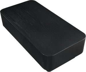 Meridian Furniture Oakmont Art Deco Oak Veneer Coffee Table Low Profile Living Room Centerpiece and Style Black 99039Black-C