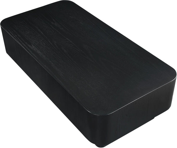 Meridian Furniture Oakmont Art Deco Oak Veneer Coffee Table Low Profile Living Room Centerpiece and Style Black 99039Black-C