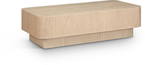 Meridian Furniture Oakmont Art Deco Oak Veneer Coffee Table Low Profile Living Room Centerpiece and Style Natural 99039Natural-C