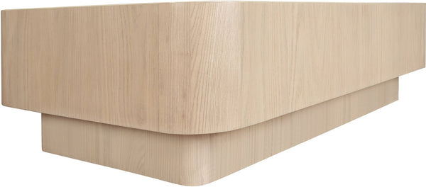 Meridian Furniture Oakmont Art Deco Oak Veneer Coffee Table Low Profile Living Room Centerpiece and Style Natural 99039Natural-C