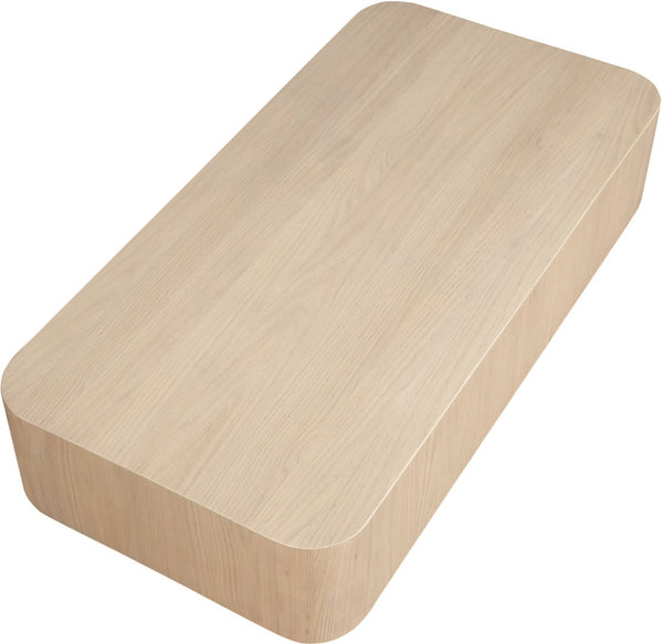 Meridian Furniture Oakmont Art Deco Oak Veneer Coffee Table Low Profile Living Room Centerpiece and Style Natural 99039Natural-C