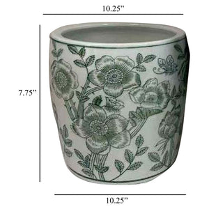 English Elm Kerry Blue Floral White Ceramic Planter Collection Four Graduated Pots for Indoor Garden Display White+Green B056P416929