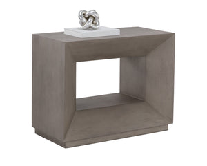 Sunpan Thales Nightstand - Modern Geometric Design in Solid Acacia Wood for Elegant Bedroom Décor Grey