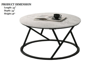 English Elm Contemporary 3-Piece Table Set: Stylish Coffee & End Tables With Abstract Metal Bases In White Finish B2741P392074