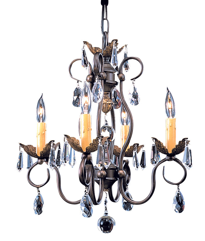 Framburg 4-light Elegant Mini Chandelier With Crystal Accents For Casual Or Formal Home Decor Settings Mahogany Bronze Metal 9904 Mb