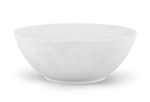 Meridian Furniture Reggio Sculptural Concrete Coffee Table Art Deco Bowl Design for Indoor Outdoor Use 99040White-CT
