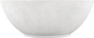 Meridian Furniture Reggio Sculptural Concrete Coffee Table Art Deco Bowl Design for Indoor Outdoor Use 99040White-CT
