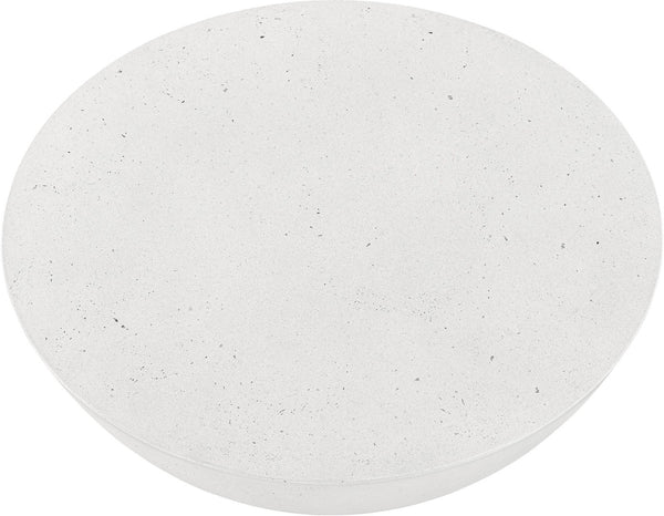 Meridian Furniture Reggio Sculptural Concrete Coffee Table Art Deco Bowl Design for Indoor Outdoor Use 99040White-CT