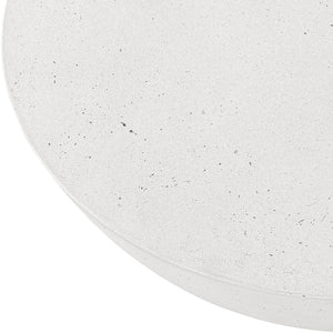 Meridian Furniture Reggio Sculptural Concrete Coffee Table Art Deco Bowl Design for Indoor Outdoor Use 99040White-CT