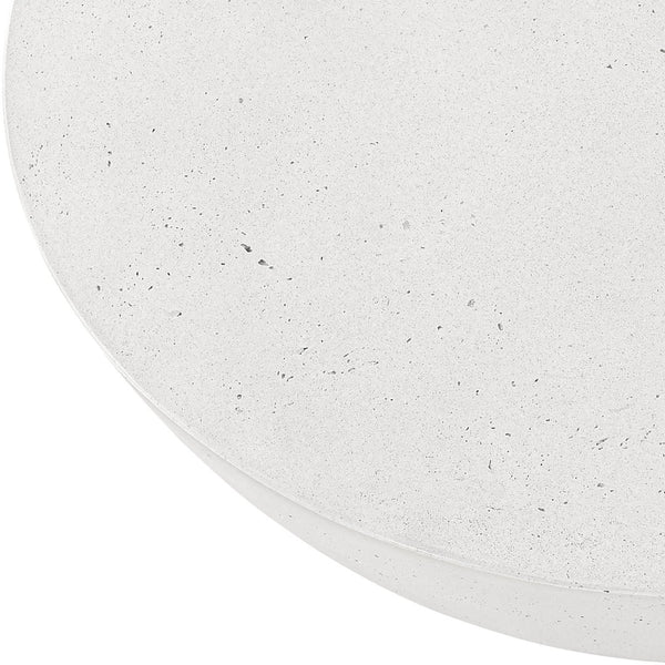 Meridian Furniture Reggio Sculptural Concrete Coffee Table Art Deco Bowl Design for Indoor Outdoor Use 99040White-CT