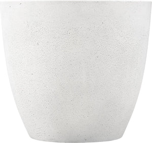 Meridian Furniture Reggio Sculptural Concrete End Table Art Deco Bowl Design for Indoor Outdoor Use 99040White-ET