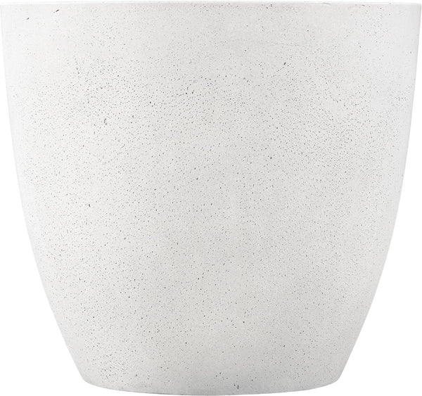 Meridian Furniture Reggio Sculptural Concrete End Table Art Deco Bowl Design for Indoor Outdoor Use 99040White-ET