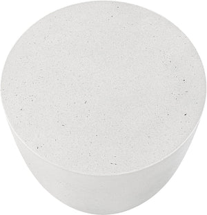Meridian Furniture Reggio Sculptural Concrete End Table Art Deco Bowl Design for Indoor Outdoor Use 99040White-ET