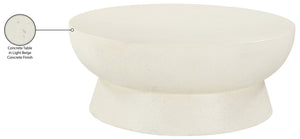Meridian Furniture Avaya Art Deco Square Fiberglass Coffee Table for Indoor Outdoor Patio and Living Room Use Cream 40" W x 40" D x 16" H 99042Cream-CT