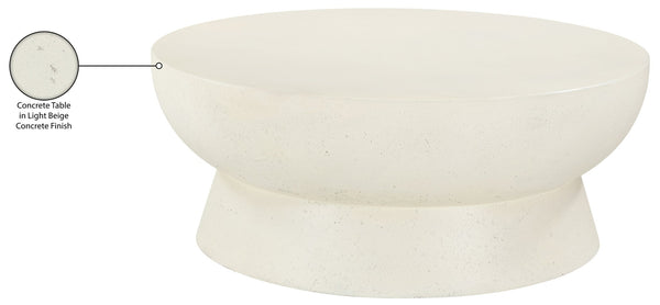 Meridian Furniture Avaya Art Deco Square Fiberglass Coffee Table for Indoor Outdoor Patio and Living Room Use Cream 40" W x 40" D x 16" H 99042Cream-CT