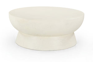 Meridian Furniture Avaya Art Deco Square Fiberglass Coffee Table for Indoor Outdoor Patio and Living Room Use Cream 40" W x 40" D x 16" H 99042Cream-CT
