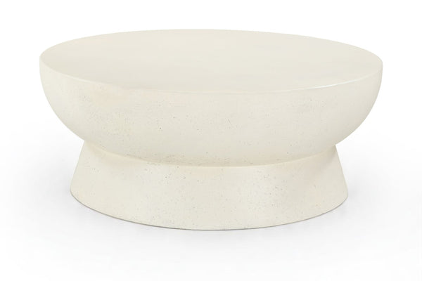 Meridian Furniture Avaya Art Deco Square Fiberglass Coffee Table for Indoor Outdoor Patio and Living Room Use Cream 40" W x 40" D x 16" H 99042Cream-CT