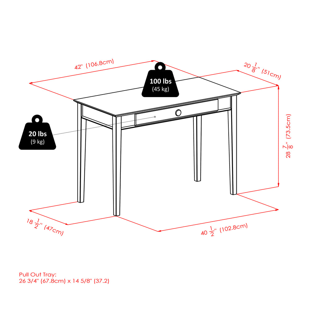 Winsome Wood Studio Home Office Computer Desk In Honey - Durable Beech Wood, Pull-out Keyboard Tray, Ample Space Honey Solid Wood 99042-winsome-wood