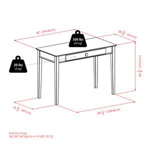 Winsome Wood Studio Home Office Computer Desk In Honey - Durable Beech Wood, Pull-out Keyboard Tray, Ample Space Honey Solid Wood 99042-winsome-wood
