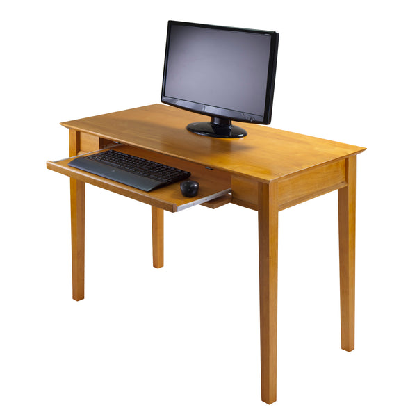 Winsome Wood Studio Home Office Computer Desk In Honey - Durable Beech Wood, Pull-out Keyboard Tray, Ample Space Honey Solid Wood 99042-winsome-wood