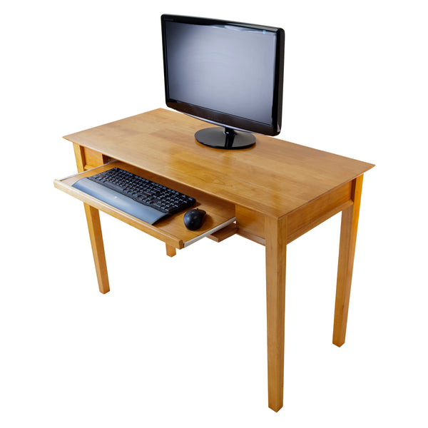 Winsome Wood Studio Home Office Computer Desk In Honey - Durable Beech Wood, Pull-out Keyboard Tray, Ample Space Honey Solid Wood 99042-winsome-wood