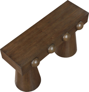 Meridian Furniture Bracciano Art Deco Oak Veneer Console Table with Sculptural Carved Grooves for Stylish Entryway Brown 99043Brown-T