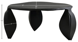 Meridian Furniture Pueblo Sculptural Aluminum Coffee Table Art Deco Curves Powder Coated Living Room Accent Black 99044Black-CT