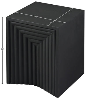 Meridian Furniture Centennial Art Deco Iron Side Table with Geometric Frame for Living Room or Bedroom Decor Black 99047Black-ET
