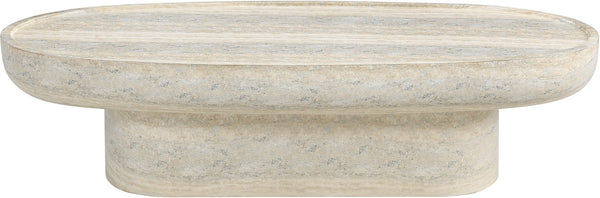 Meridian Furniture Tivoli Travertine Concrete Art Deco Coffee Table for Indoor and Outdoor Living 99049Travertine-CT
