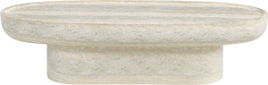 Meridian Furniture Tivoli Travertine Concrete Art Deco Coffee Table for Indoor and Outdoor Living 99049Travertine-CT